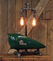 01E "Steampunk Industrial, 1930's Indian Scout Gas Tank Lamp"