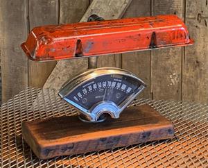 01 "Steampunk Industrial, Antique 1956 Chevy Bel Air Dash, Valve Cover Lamp"