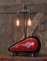 01A "Steampunk Industrial, Original Motorcycle H-D Gas Tank Lamp"
