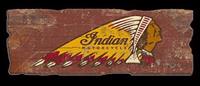 "Indian Motorcycle Brick Textured Wood Sign"