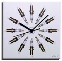 "Platinum Spark Plugs Image Wall Clock"