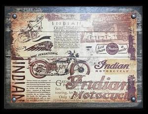 "Indian Motorcycle Retro Collage Sign"