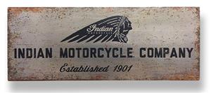 "Indian Motorcycle Distressed Polished Aluminum Sign"