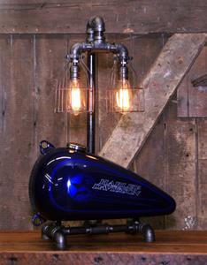 01 "Steampunk Industrial, Original Motorcycle H-D Gas Tank Lamp