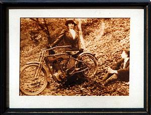 "1910 Harley in the Woods"